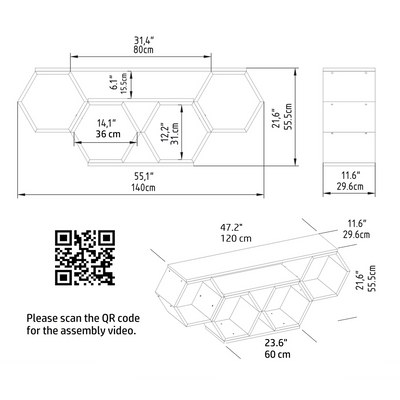 Bal 140 cm TV Unit for TVs up to 55" - Image 4