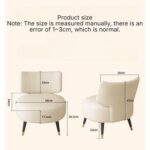 Single Chair, Upholstered Leather Accent Chair, Modern Armless Wide Seat Reading Chair, Cozy Lazy Chair for Living room Bedroom Office Corner