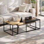 Mourah Ohlady Coffee Table 110 CM - Oak/Oak/Silky Black - 2 Years Warranty