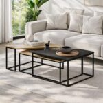 Mourah Ohlady Coffee Table 110 CM - Oak/Oak/Silky Black - 2 Years Warranty