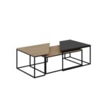 Mourah Ohlady Coffee Table 110 CM - Oak/Oak/Silky Black - 2 Years Warranty