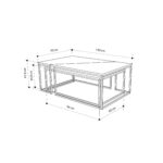 Mourah Ohlady Coffee Table 110 CM - Oak/Oak/Silky Black - 2 Years Warranty