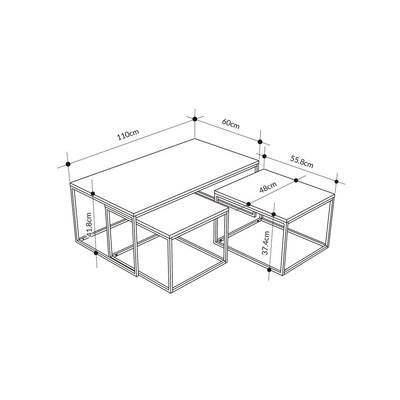 Mourah Camelia Coffee Table - Oak/Retro Grey/Silky Black - 2 Years Warranty - Image 4