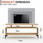 Mahmayi Modern Multipurpose Wooden Media Console with Storage Shelves Ideal for Living Room, Bedroom and Office - Light Imperia