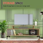Mahmayi Modern Multipurpose Wooden Media Console with Storage Shelves Ideal for Living Room, Bedroom and Office - Light Imperia