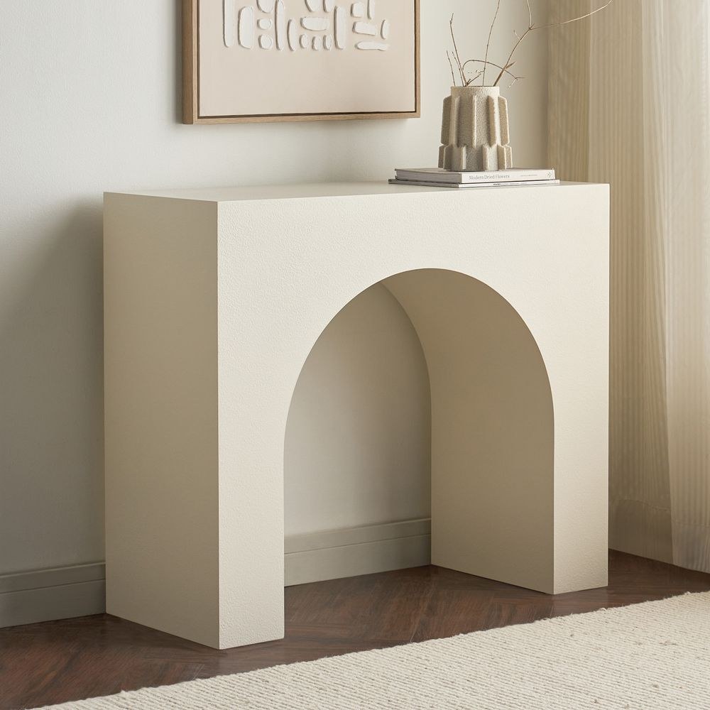 Design Box Arch Console Table- Ivory