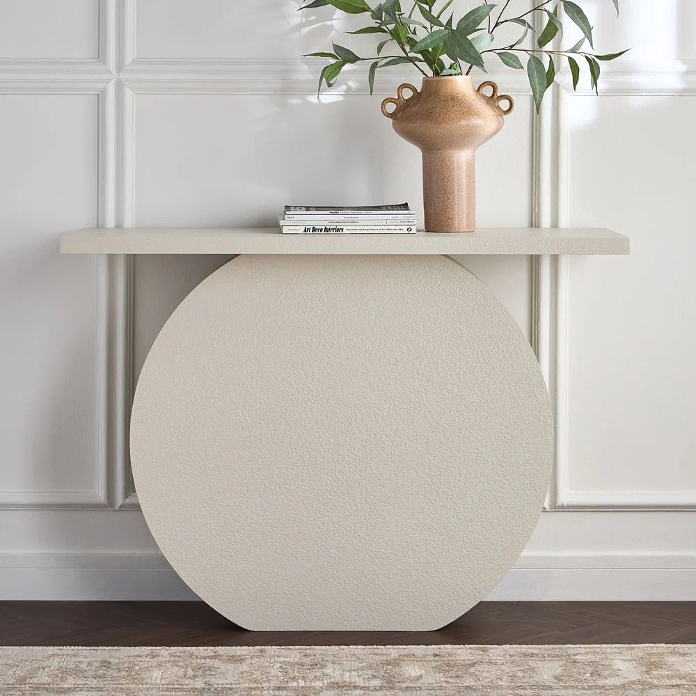 Design Box Circle Console Table- Ivory - Image 2