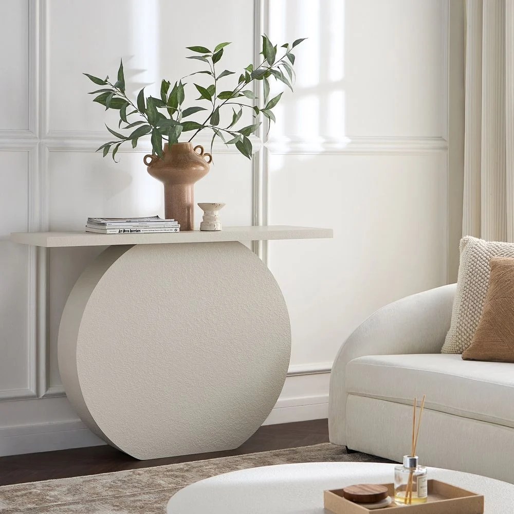 Design Box Circle Console Table- Ivory - Image 5