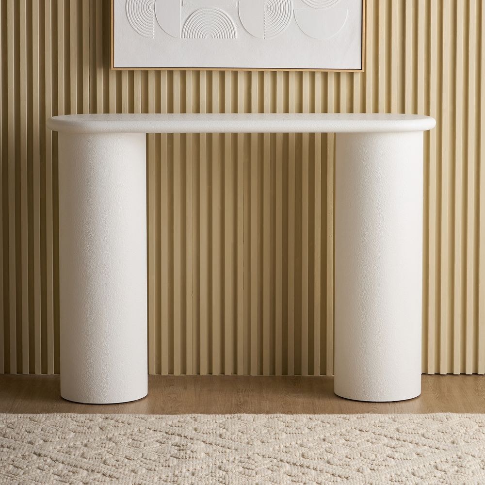 Design Box Pillar Console Table- White - Image 3