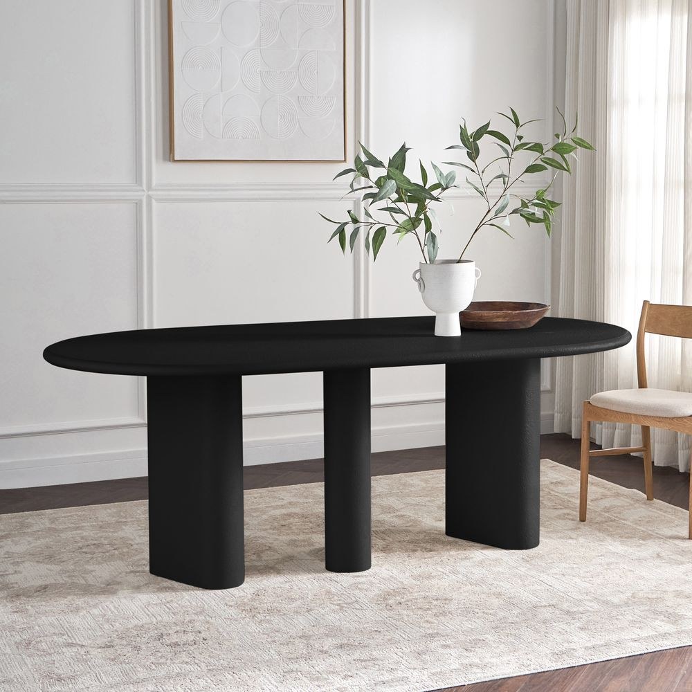 Design Box Pillar 6-Seater Dining Table- Black