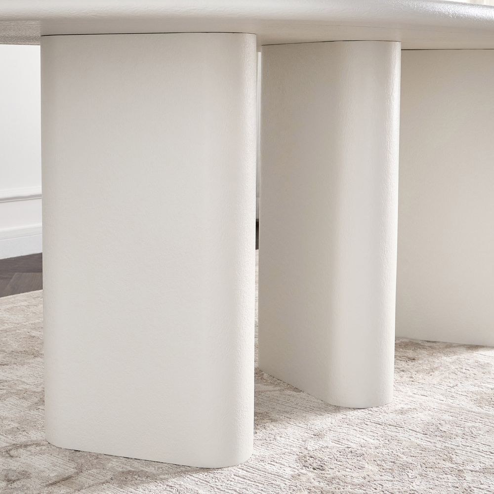 Design Box Pine 6-Seater Dining Table- Ivory - Image 5