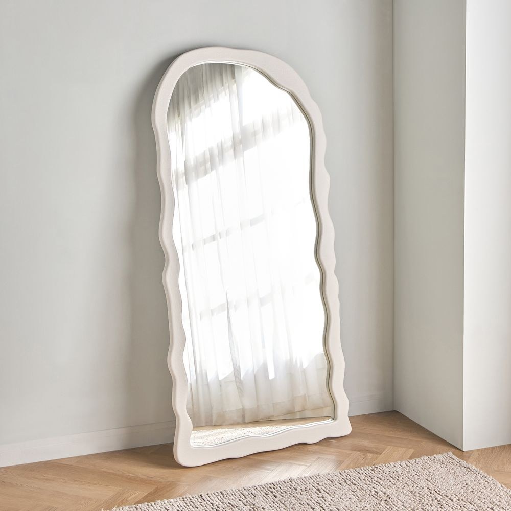 Design Box Ripple Frame Mirror- Ivory