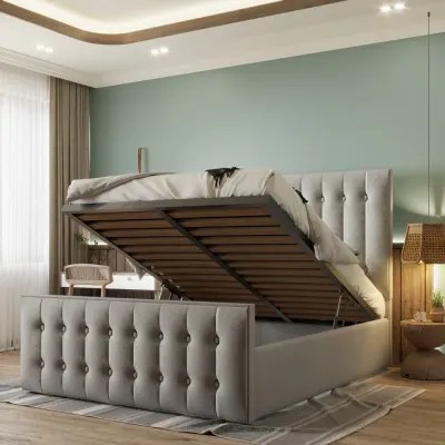 Armstrong W 180 x L 200 King Upholstered Bed -Ivory With 1-Year Warranty - Image 3