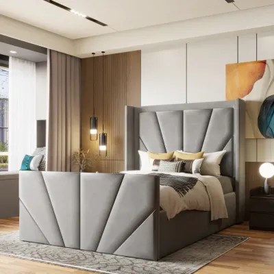 Ascot W 200 x L 200 Super King Upholstered Bed -Silver With 1-Year Warranty - Image 2