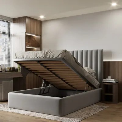 Coco W 200 x L 200 Super King Upholstered Bed -Silver With 1-Year Warranty - Image 3