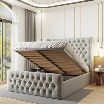 Jensson W 200 x L 200 Super King Upholstered Bed -Ivory With 1-Year Warranty - Image 3