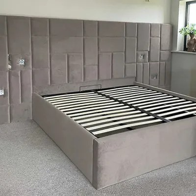 Kensington W 180 x L 200 King Upholstered Bed -Silver With 1-Year Warranty