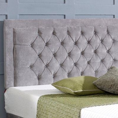 Kinder W 120 x L 200 Single Upholstered Belle Divan Bed -Silver With 1-Year Warranty - Image 2