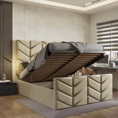 Ollie W 180 x L 200 King Upholstered Bed -Ivory With 1-Year Warranty - Image 3