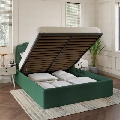 Palatial W 160 x L 200 Queen Upholstered Bed -Green With 1-Year Warranty - Image 3
