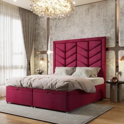 Premium W 150 x L 200 Queen Upholstered Athens Ottoman Divan Bed -Red With 1-Year Warranty - Image 3