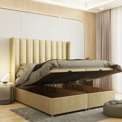 Premium W 90 x L 200 Single Upholstered Cidra Ottoman Divan Bed -White With 1-Year Warranty - Image 4
