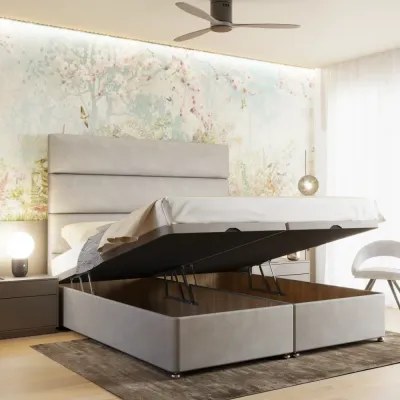 Premium W 200 x L 200 Super King Upholstered Havana Ottoman Divan Bed -White With 1-Year Warranty - Image 4