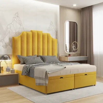 Premium W 90 x L 200 Single Upholstered Sydney Ottoman Divan Bed -Yellow With 1-Year Warranty - Image 3