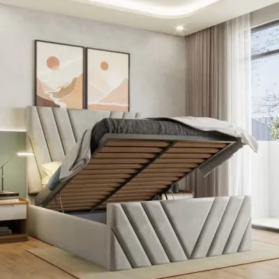 Victoria W 120 x L 200 Single Upholstered V Lined Designer Bed -Ivory With 1-Year Warranty - Image 3