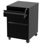 Godrej 3 Drawer Black Mobile Storage Unit for Office and Home Organization