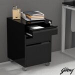 Godrej 3 Drawer Black Mobile Storage Unit for Office and Home Organization