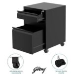 Godrej 3 Drawer Black Mobile Storage Unit for Office and Home Organization