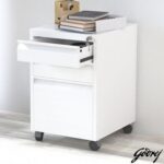 Godrej 3 Drawer White Mobile Storage Unit for Office and Home Organization