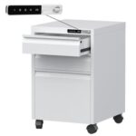 Godrej Mobile 3 Drawer File Cabinet with Advanced Touch Screen Digital Lock for Office Security White