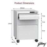 Godrej Mobile 3 Drawer File Cabinet with Advanced Touch Screen Digital Lock for Office Security White