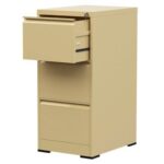 Godrej 3 Drawer Steel Filing Cabinet with Secure Lock, Heavy-Gauge Steel, and Beige Powder-Coated Finish