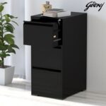 Godrej 3 Drawer Steel Filing Cabinet with Secure Lock, Heavy-Gauge Steel, and Black Powder-Coated Finish