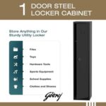 Godrej Digital Single Door Locker with Advanced Touch Screen Lock, Heavy-Gauge Steel, and Sleek Black Finish