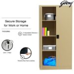 Godrej Full-Height Steel Swing Door Cupboard with Adjustable Shelves, Durable Build, and Beige Finish