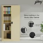 Godrej Full-Height Steel Swing Door Cupboard with Adjustable Shelves, Durable Build, and Beige Finish