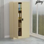 Godrej Full-Height Steel Swing Door Cupboard with Adjustable Shelves, Durable Build, and Beige Finish