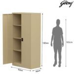 Godrej Full-Height Steel Swing Door Cupboard with Adjustable Shelves, Durable Build, and Beige Finish
