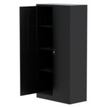 Godrej Full-Height Steel Swing Door Cupboard with Adjustable Shelves, Durable Build, and Black Finish