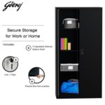 Godrej Full-Height Steel Swing Door Cupboard with Adjustable Shelves, Durable Build, and Black Finish