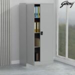 Godrej Full-Height Steel Swing Door Cupboard with Adjustable Shelves, Durable Build, and Grey Finish