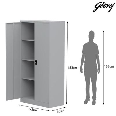 Godrej Full-Height Steel Swing Door Cupboard with Adjustable Shelves, Durable Build, and Grey Finish - Image 5