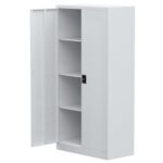 Godrej Full-Height Steel Swing Door Cupboard with Adjustable Shelves, Durable Build, and White Finish
