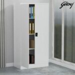 Godrej Full-Height Steel Swing Door Cupboard with Adjustable Shelves, Durable Build, and White Finish