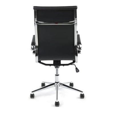 Modern Executive Office Chair, Black Leather, Swivel (Black, High Back) - Image 4