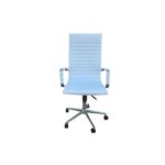 Modern Executive Office Chair, White Leather, Swivel (White, High Back)
